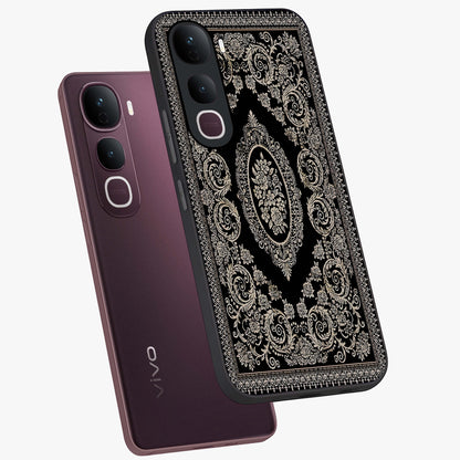 Noir Bloom Elegance Glass Case displayed in angled mockup highlighting refined flower design with stylish noir aesthetic.
