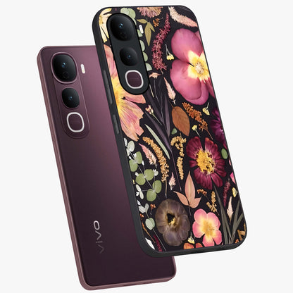 Petal Dream Tapestry Glass Case displayed in angled mockup highlighting decorative petal pattern with elegant botanical aesthetic.