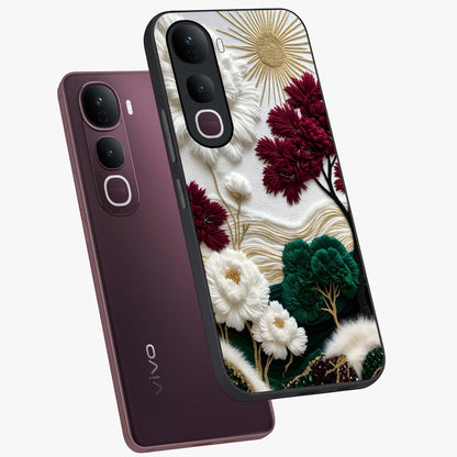 Radiant Bloom Elegance Glass Case displayed in angled mockup highlighting graceful floral design with radiant aesthetic style.