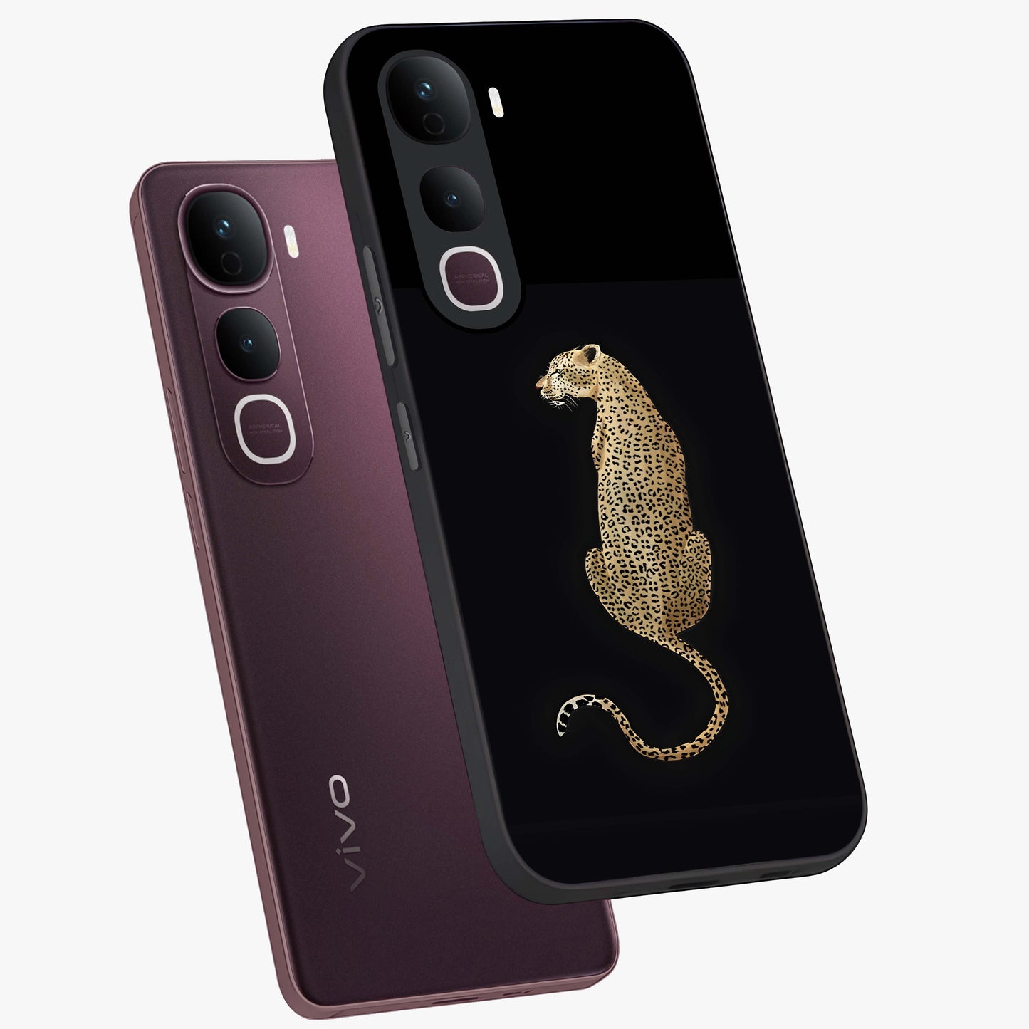 Regal Leopard Glass Case displayed in angled mockup highlighting powerful animal illustration with stylish wild aesthetic.