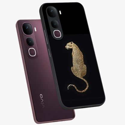 Regal Leopard Glass Case displayed in angled mockup highlighting powerful animal illustration with stylish wild aesthetic.