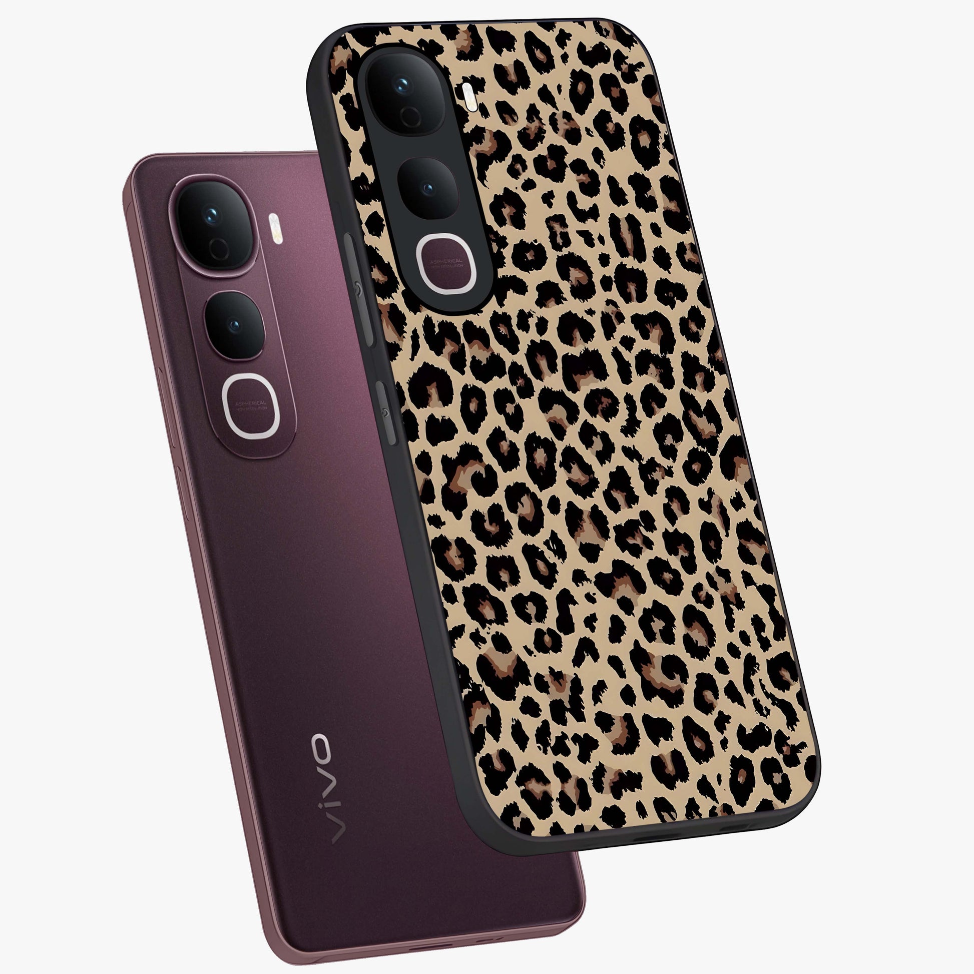 Savage Chic Pattern Glass Case displayed in angled mockup highlighting bold fashion inspired design with chic aesthetic.