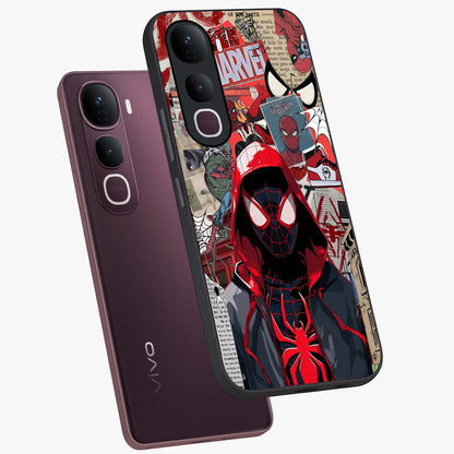 Spider Collage Street Glass Case displayed in angled mockup highlighting dynamic street style collage design with comic aesthetic.
