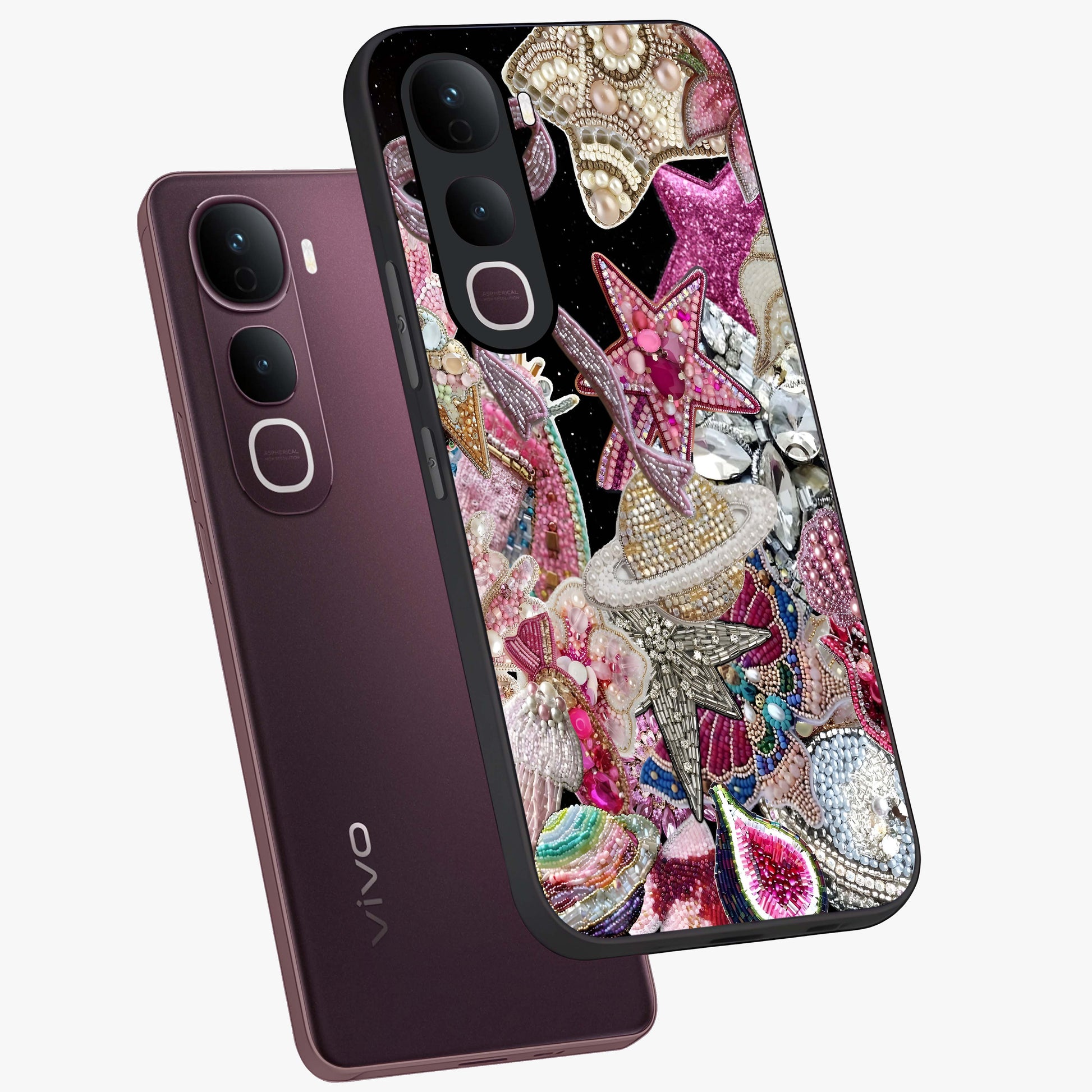 Starlit Jewel Dream Glass Case displayed in angled mockup highlighting glowing celestial jewel design with dreamy aesthetic.