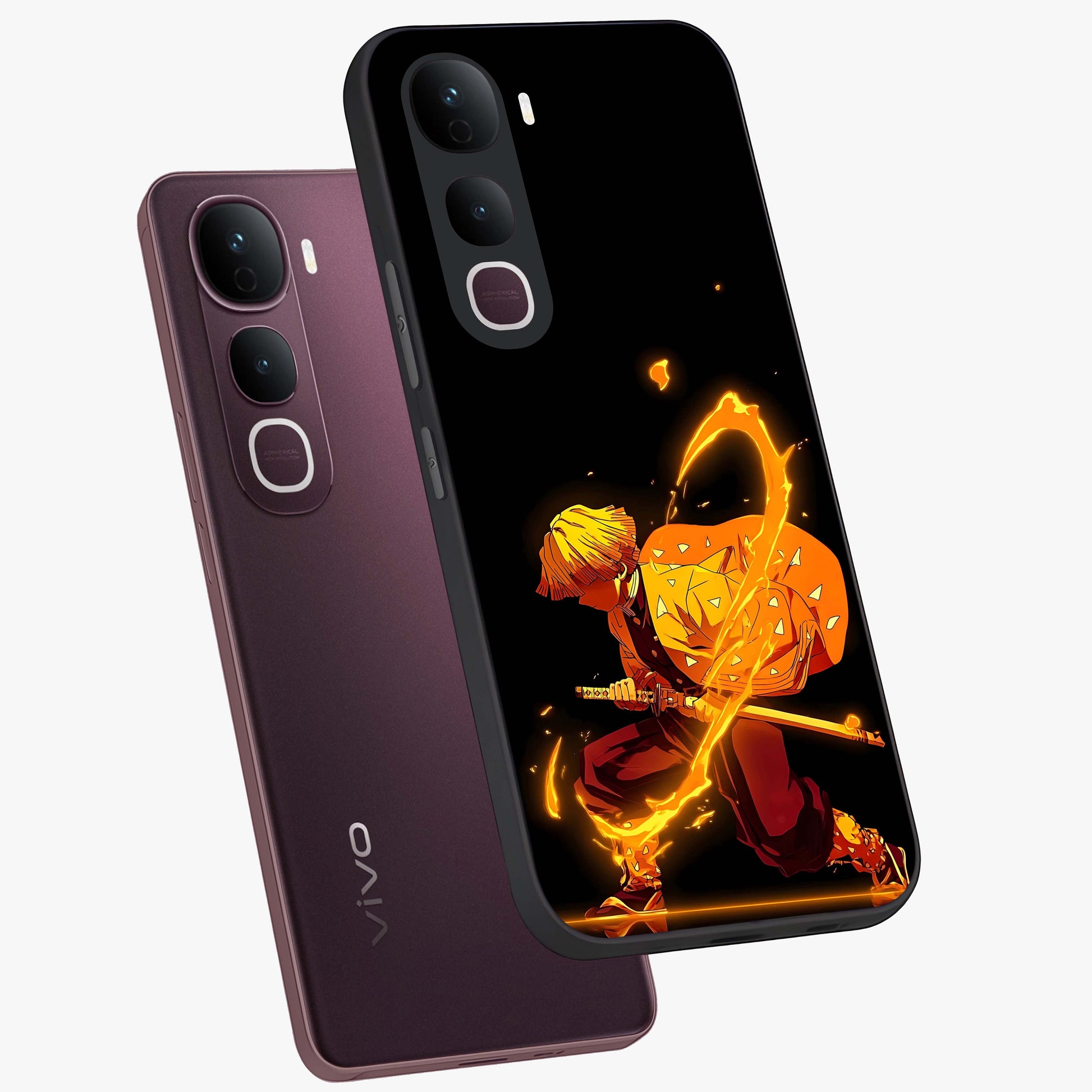 Thunder Flame Execution Glass Case displayed in angled mockup highlighting dramatic fire themed design with intense fantasy aesthetic.