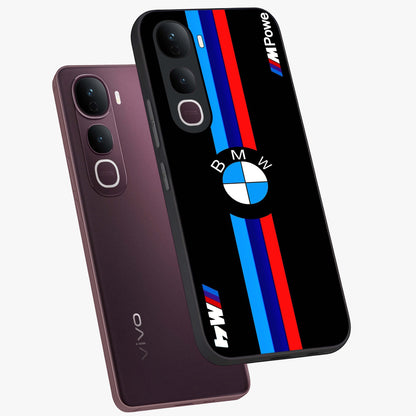 Turbo BMW Beast Glass Case displayed in angled mockup highlighting sleek racing car design with bold automotive aesthetic.