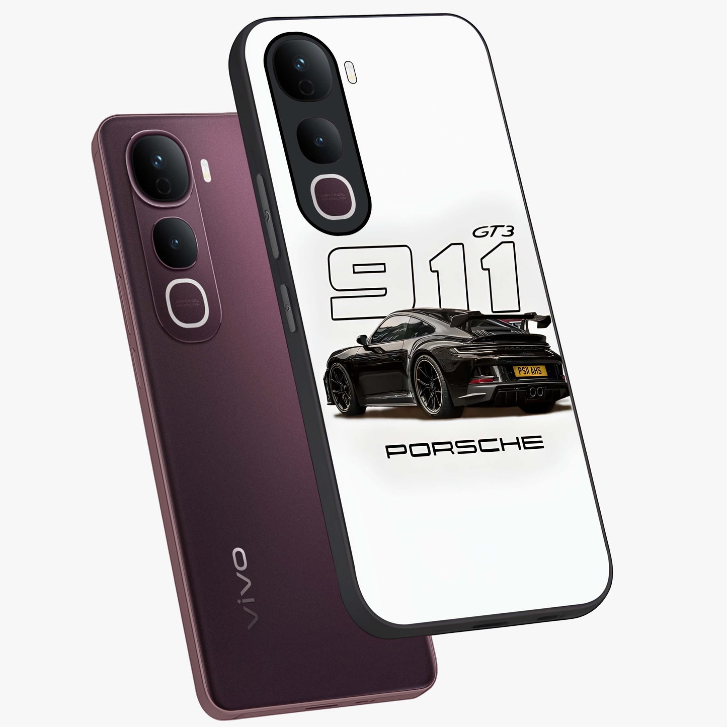 Turbo Legacy Icon Glass Case displayed in angled mockup highlighting dynamic automotive design with performance aesthetic.