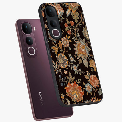 Vintage Floral Dream Glass Case displayed in angled mockup highlighting elegant vintage flower design with soft aesthetic style.