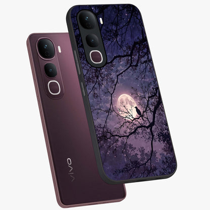 Whispering Moon Silence Glass Case displayed in angled mockup highlighting calm lunar design with dreamy night aesthetic.