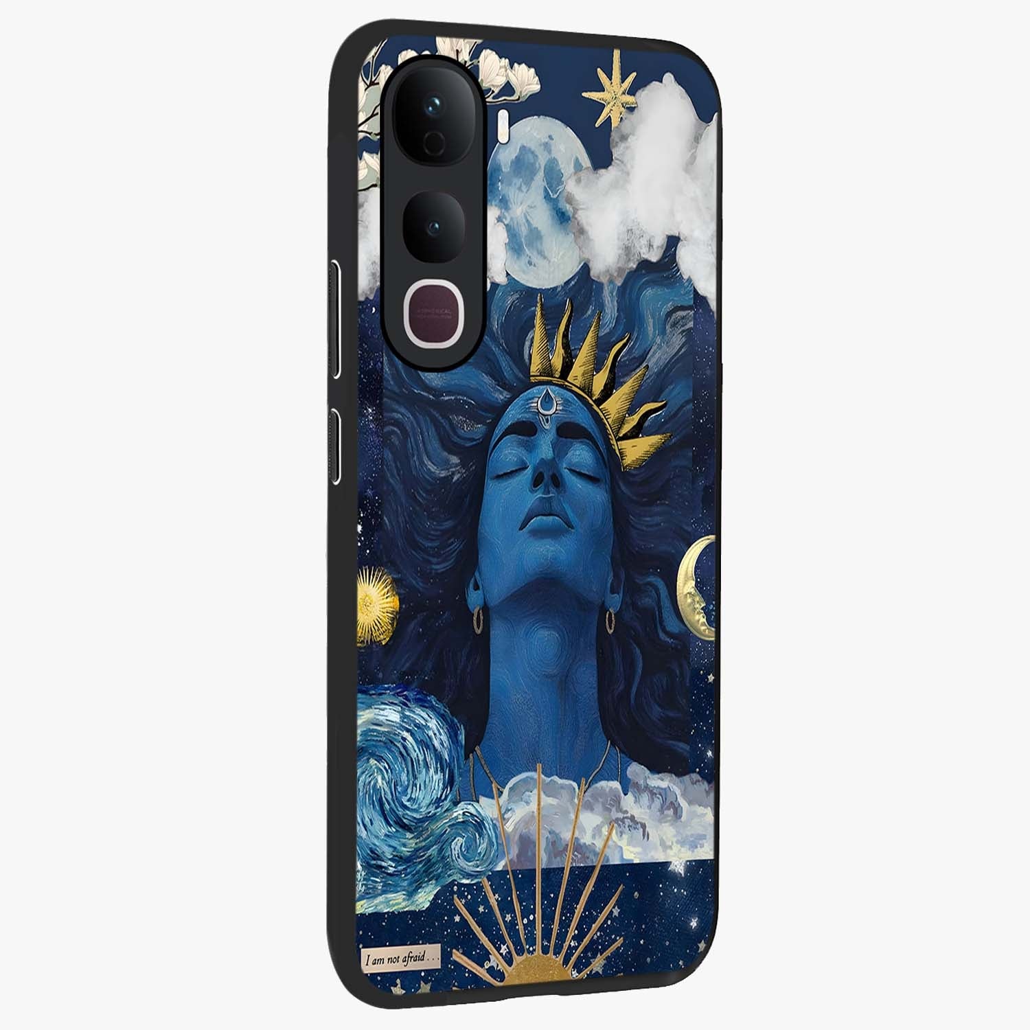 Aesthetic Lord Shiva Glass Case upright view showcasing powerful Lord Shiva artwork with devotional theme.