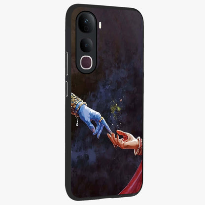 Divine Touch Eternal Glass Case upright view showcasing peaceful spiritual artwork with eternal divine theme.