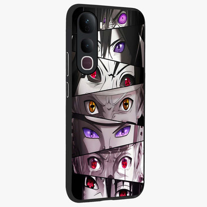 Eyes of Destiny Glass Case upright view showcasing symbolic eye artwork with dramatic artistic theme.