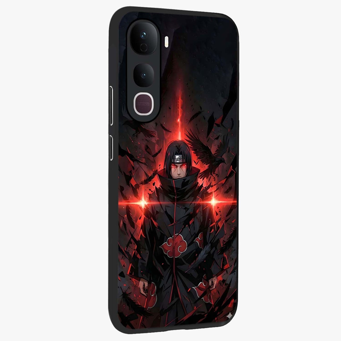 Focused Blade Discipline Glass Case upright view showcasing strong typography statement with sleek motivational theme.