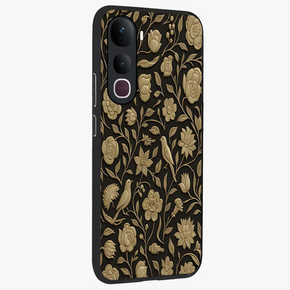 Golden Evil Eye Mandala Glass Case upright view showcasing decorative evil eye mandala artwork with spiritual aesthetic style.