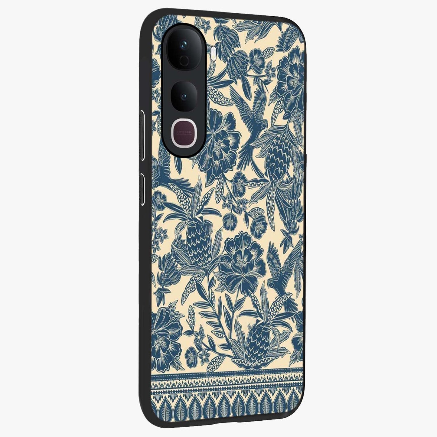 Heirloom Wild Bloom Glass Case upright view showcasing delicate wildflower artwork with timeless floral theme.