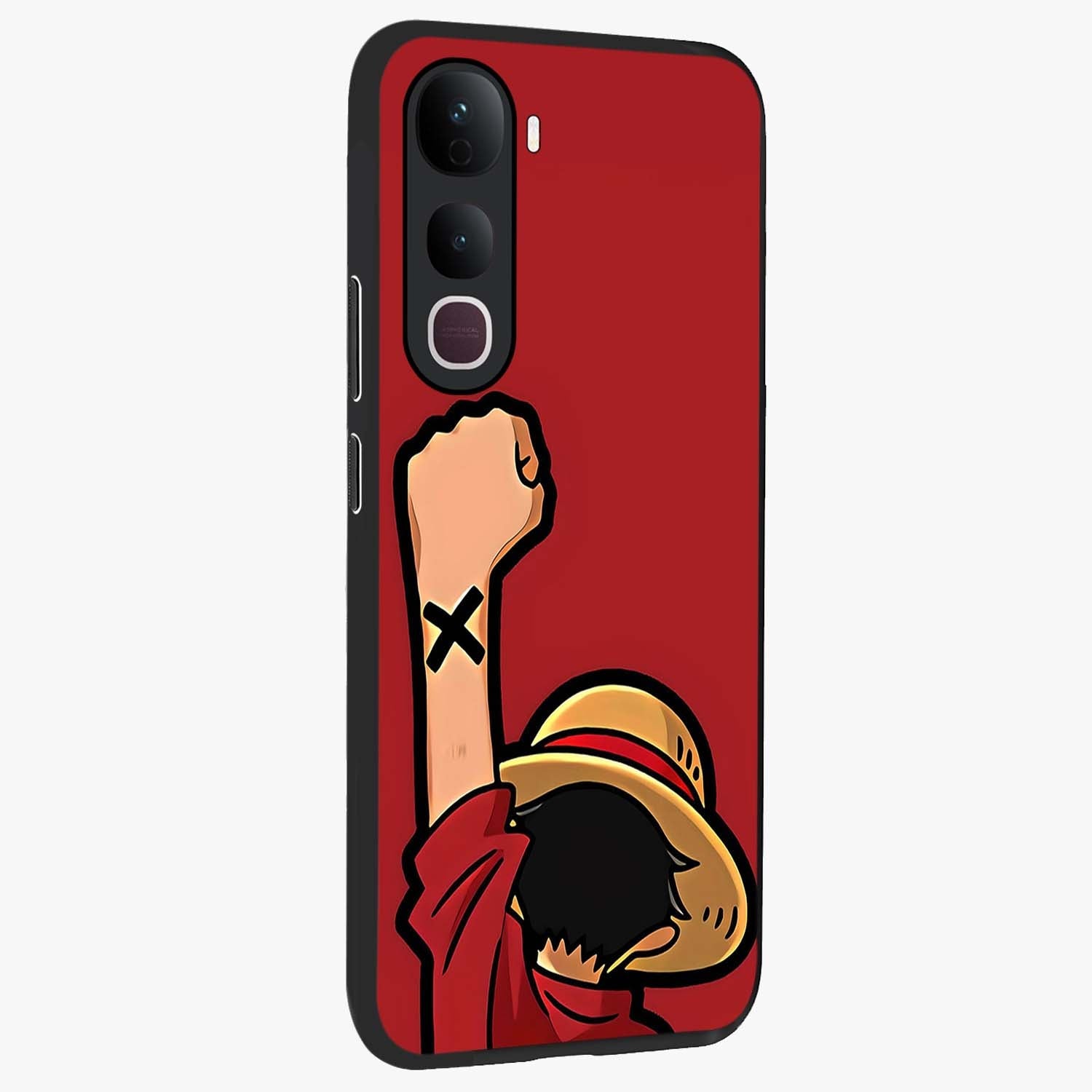 Luffy X Spirit Glass Case upright view showcasing striking anime artwork with adventurous character theme.