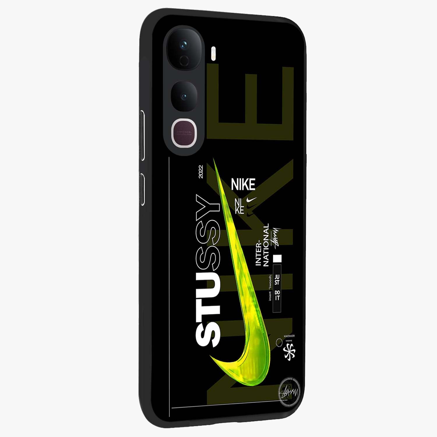 Neon Street Edition Glass Case upright view showcasing colorful neon artwork with modern street culture theme.