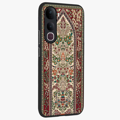 Persian Inspired Glass Case upright view showcasing decorative Persian artwork with rich heritage theme.