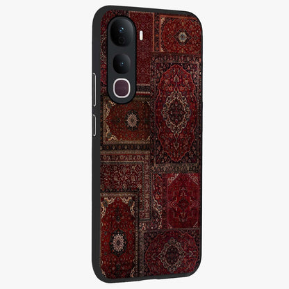 Persian Velvet Tale Glass Case upright view showcasing elegant Persian artwork with classic heritage theme.