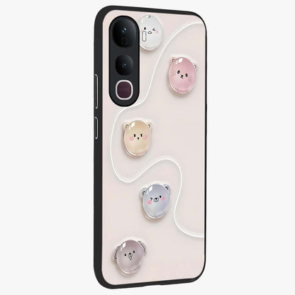 Puffy Face Parade Glass Case upright view showcasing adorable character artwork with cheerful animated theme.