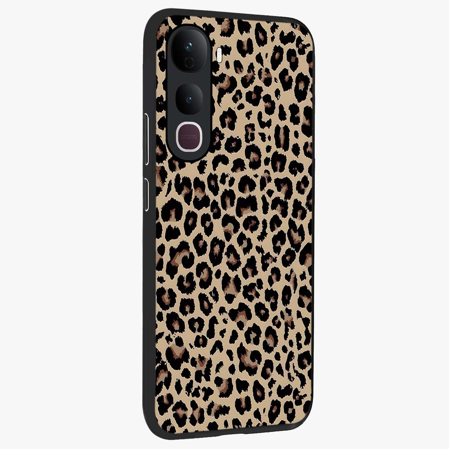 Savage Chic Pattern Glass Case upright view showcasing trendy decorative artwork with edgy fashion theme.