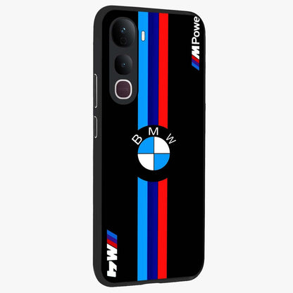 Turbo BMW Beast Glass Case upright view showcasing powerful car artwork with modern motorsport theme.