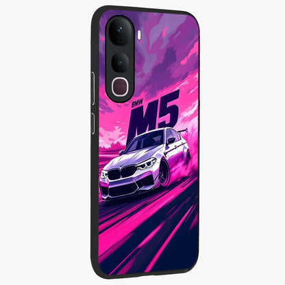 Velocity Drift Pulse Glass Case upright view showcasing powerful racing artwork with energetic motorsport theme.