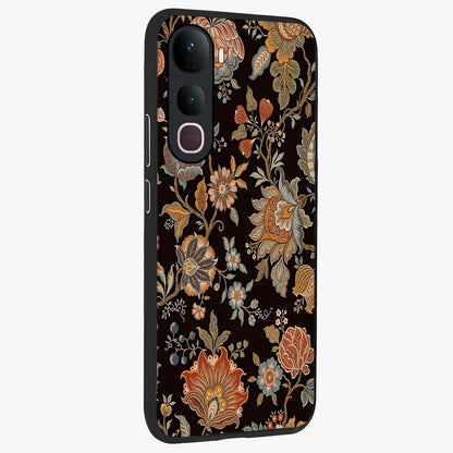 Vintage Floral Dream Glass Case upright view showcasing delicate floral artwork with timeless vintage theme.