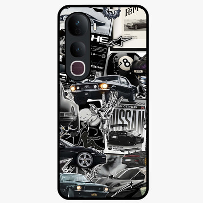 Aesthetic Dark Love Glass Case showing flat back view with dark romantic artwork and glossy glass finish.