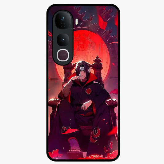 Blood Moon Sovereign Glass Case showing flat back view with mystical blood moon artwork and glossy glass finish.