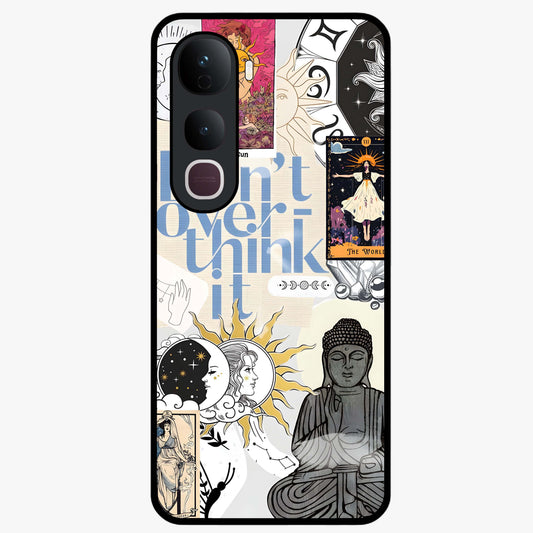 Ethereal Thoughts Glass Case showing flat back view with dreamy artistic artwork and glossy glass finish.