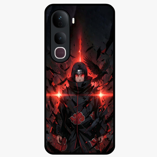 Focused Blade Discipline Glass Case showing flat back view with warrior sword themed artwork and glossy glass finish.