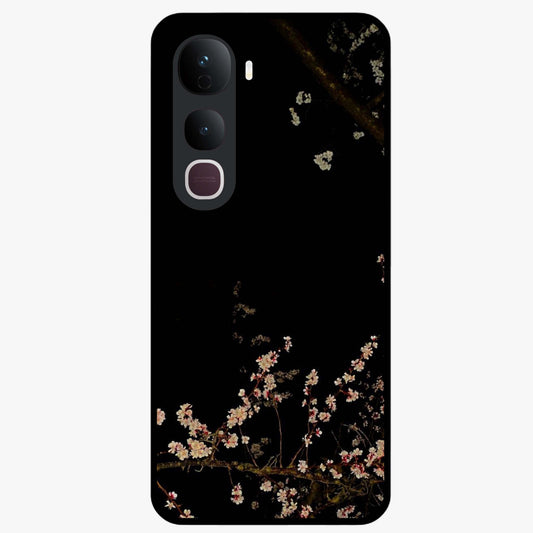 Petal Moon Light With Custom Name Glass Case showing flat back view with floral moonlight artwork and personalized name design.