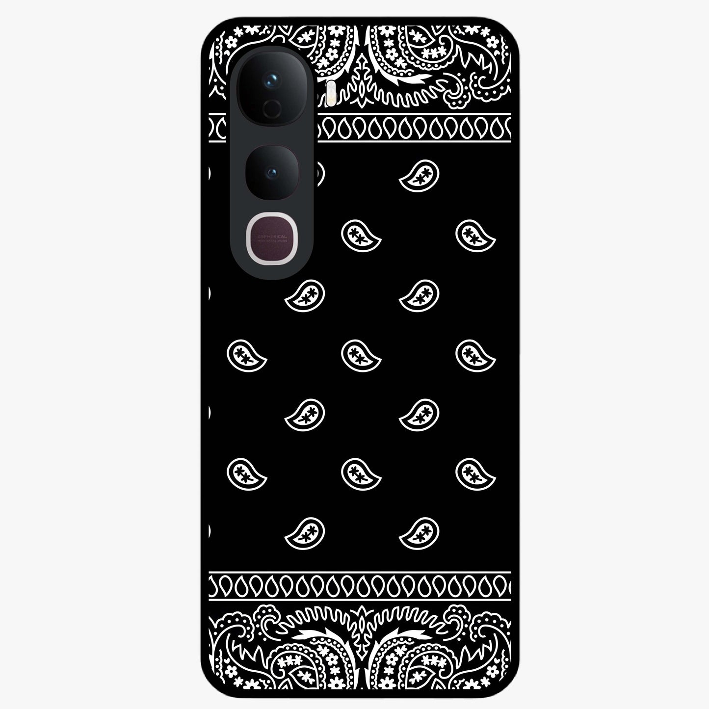 Retro Rebel Threads Glass Case showing flat back view with vintage street style artwork and glossy glass finish.