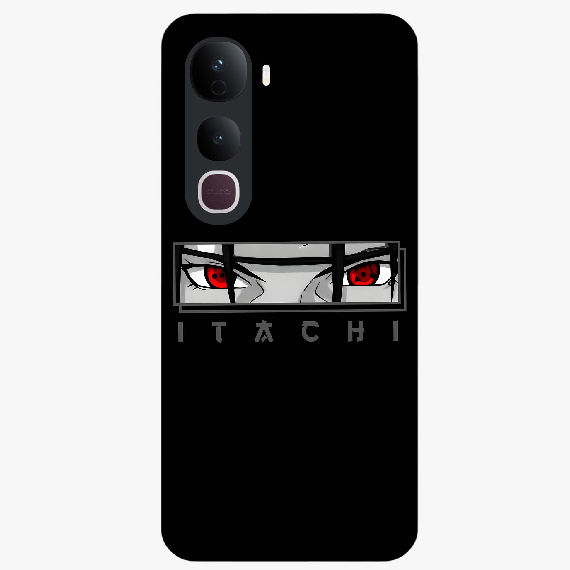 Scarlet Gaze Dominance Glass Case showing flat back view with striking red themed artwork and glossy glass finish.