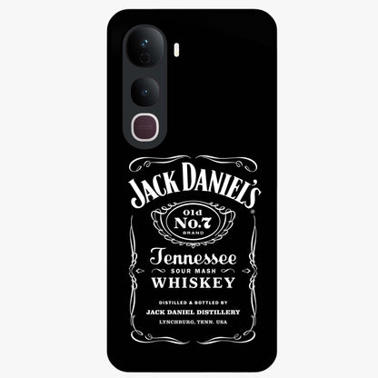 Vintage Whiskey Heritage Glass Case showing flat back view with classic whiskey inspired artwork and glossy glass finish.