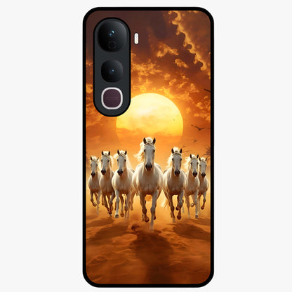 Wild Sunset Majesty Glass Case showing flat back view with majestic sunset landscape artwork and glossy glass finish.
