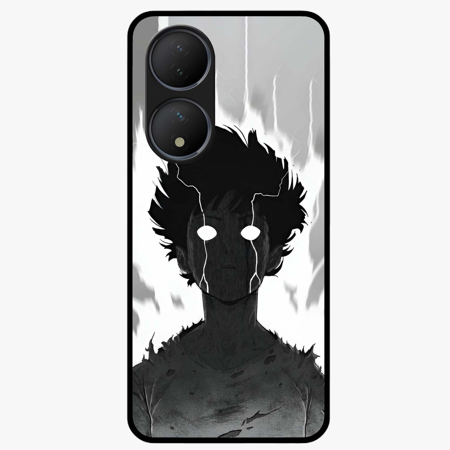 Awakened Inner Rage Glass Case showing flat back view with intense artistic artwork and glossy glass finish.