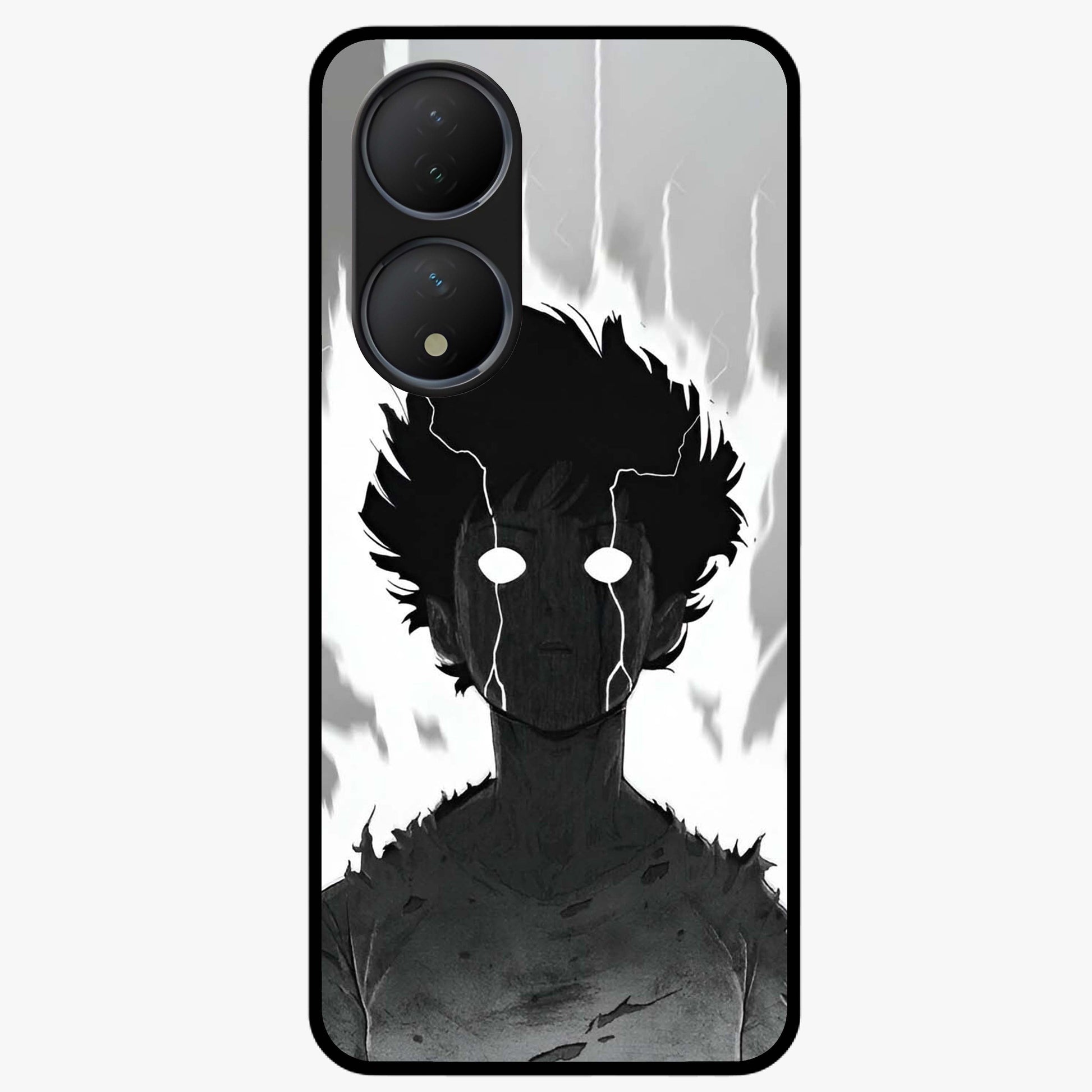 Awakened Inner Rage Glass Case showing flat back view with intense artistic artwork and glossy glass finish.