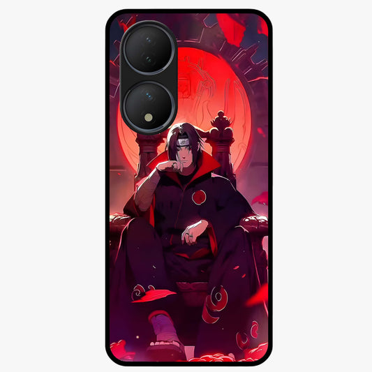 Blood Moon Sovereign Glass Case showing flat back view with mystical blood moon artwork and glossy glass finish.