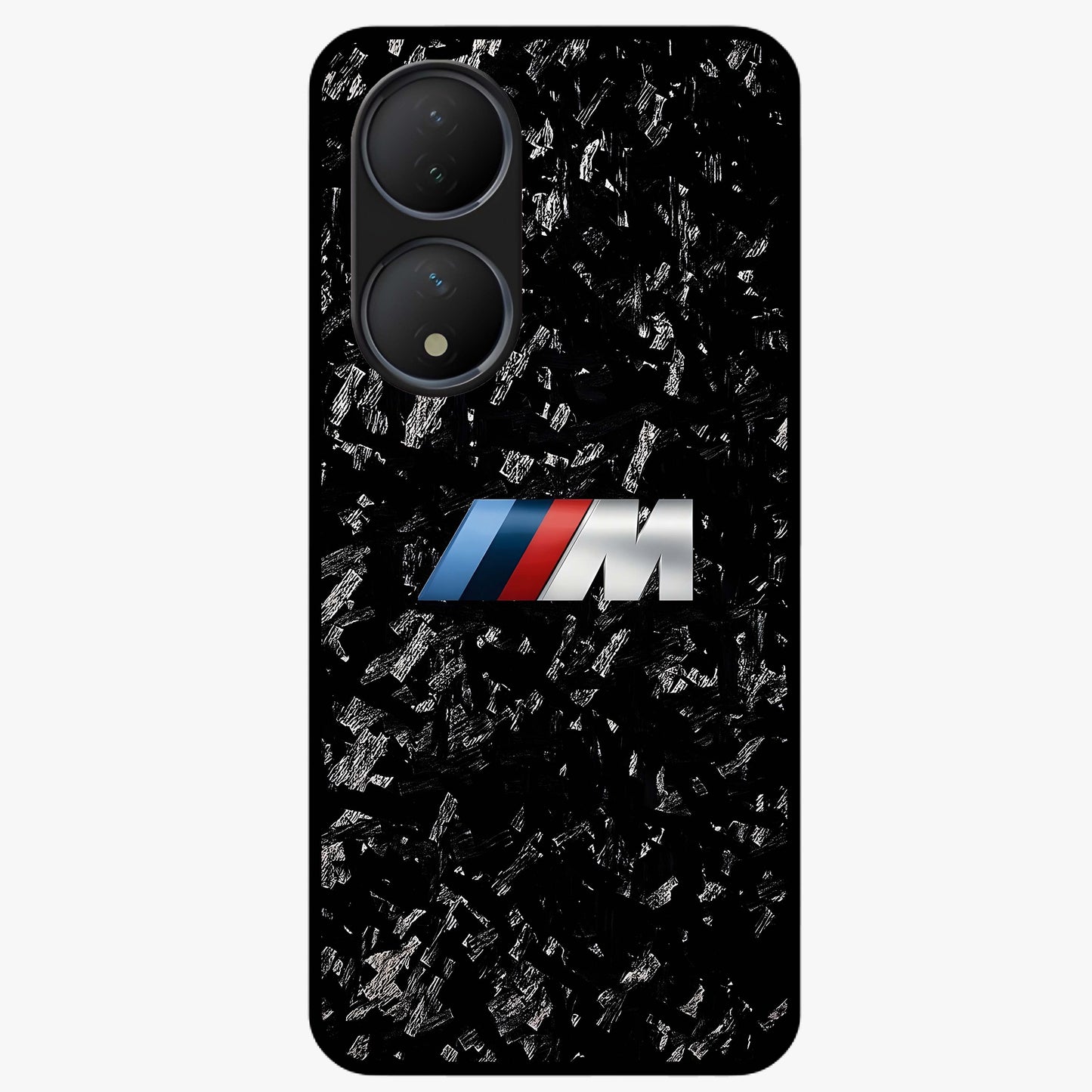 Carbon Speed Mark Glass Case showing flat back view with sporty carbon pattern artwork and glossy glass finish.