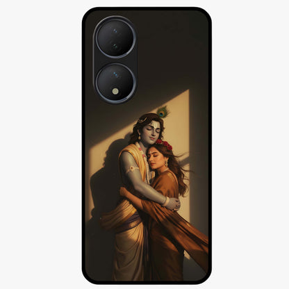 Divine Eternal Love Glass Case showing flat back view with spiritual love themed artwork and glossy glass finish.