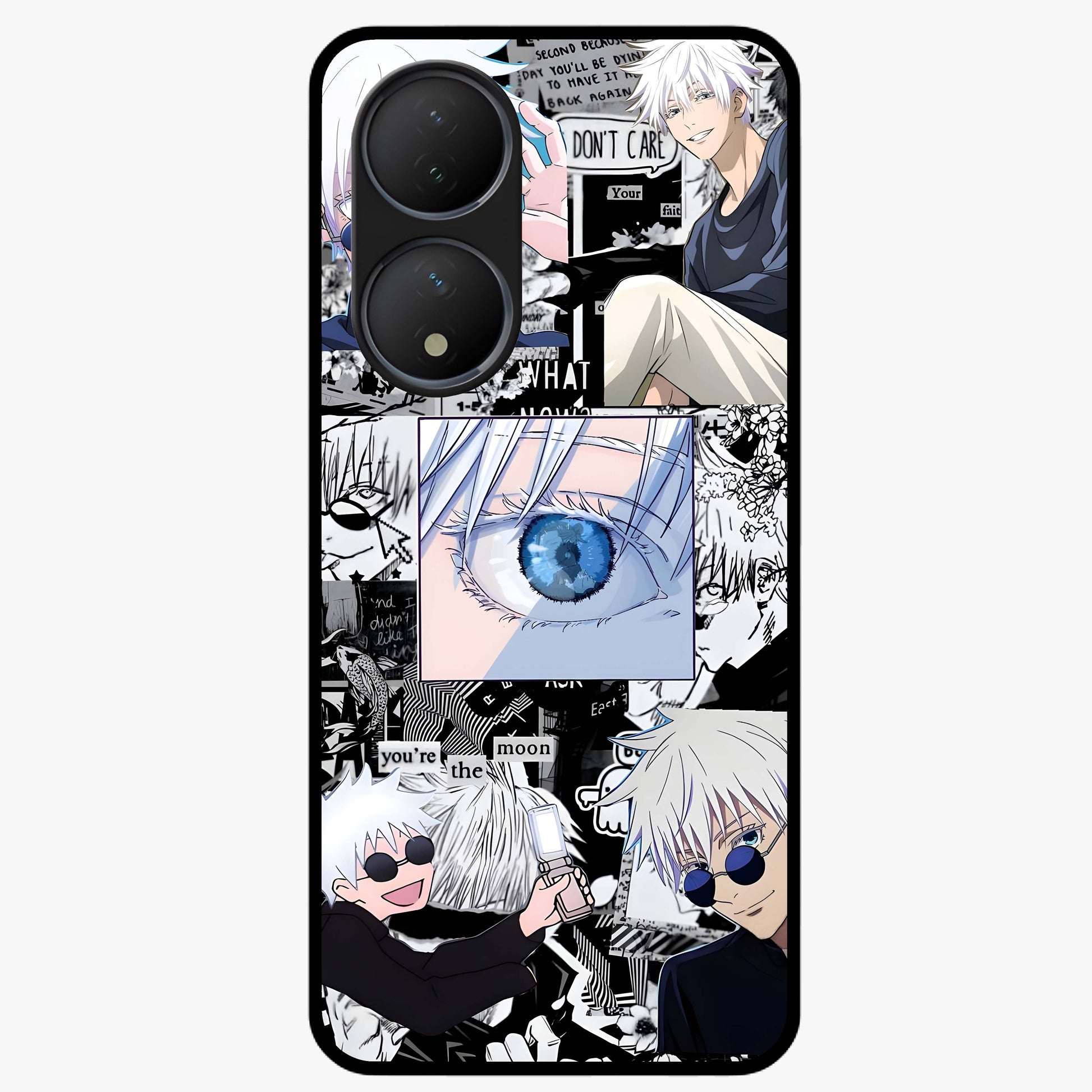 Infinity Sorcerer Chaos Glass Case showing flat back view with mystical sorcerer themed artwork and glossy glass finish.