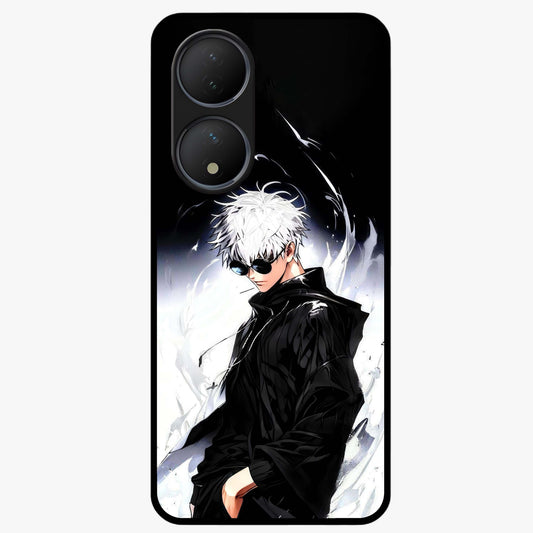 Limitless Shadow King Glass Case showing flat back view with powerful shadow warrior artwork and glossy glass finish.