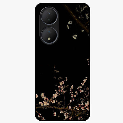 Petal Moon Light With Custom Name Glass Case showing flat back view with floral moonlight artwork and personalized name design.