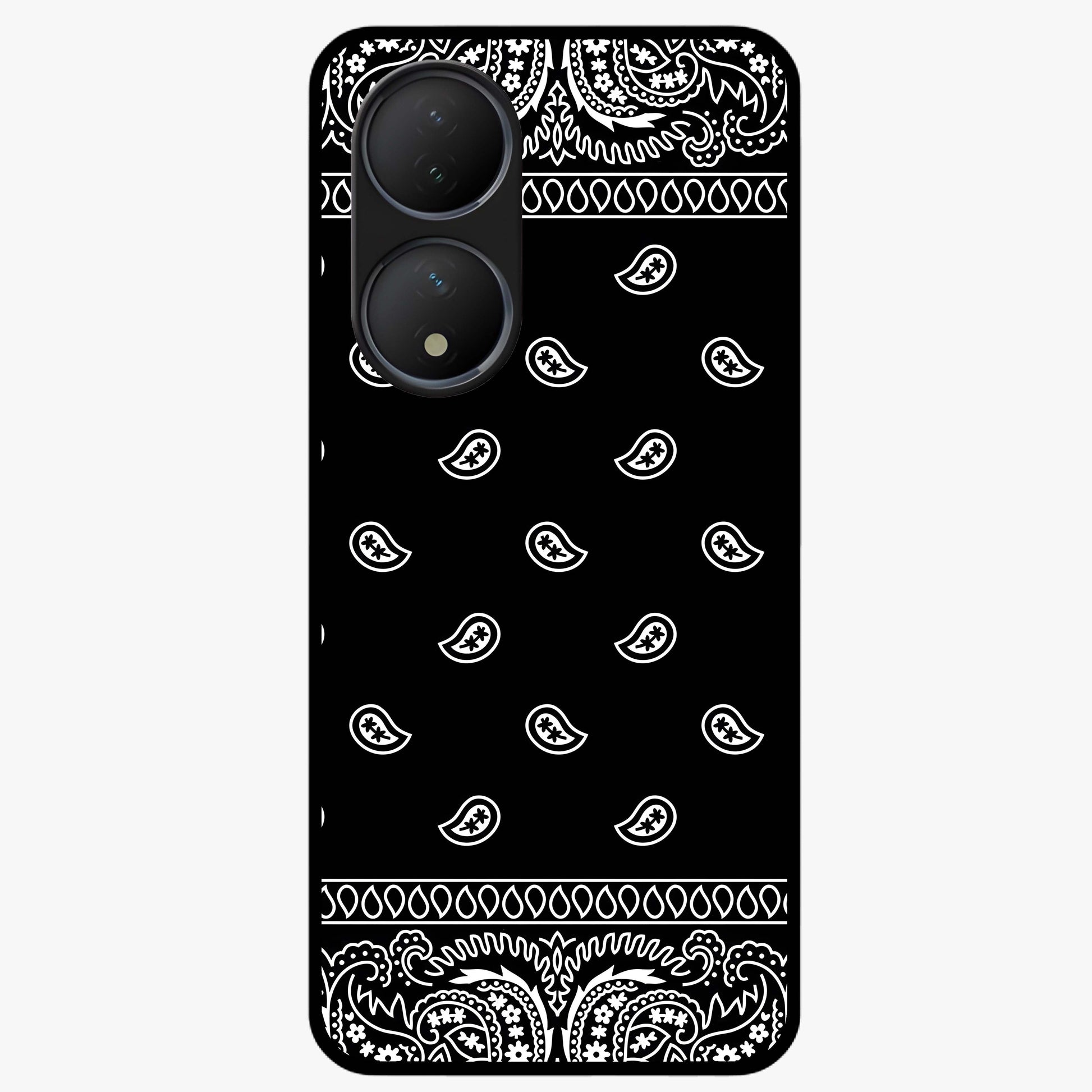 Retro Rebel Threads Glass Case showing flat back view with vintage street style artwork and glossy glass finish.