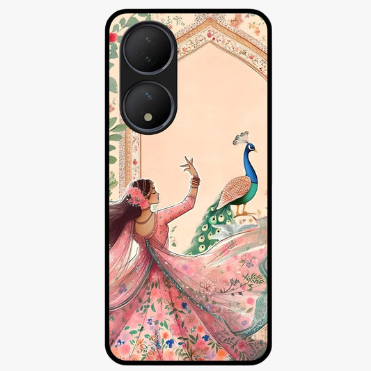 Royal Grace Muse Glass Case showing flat back view with elegant artistic artwork and glossy glass finish.