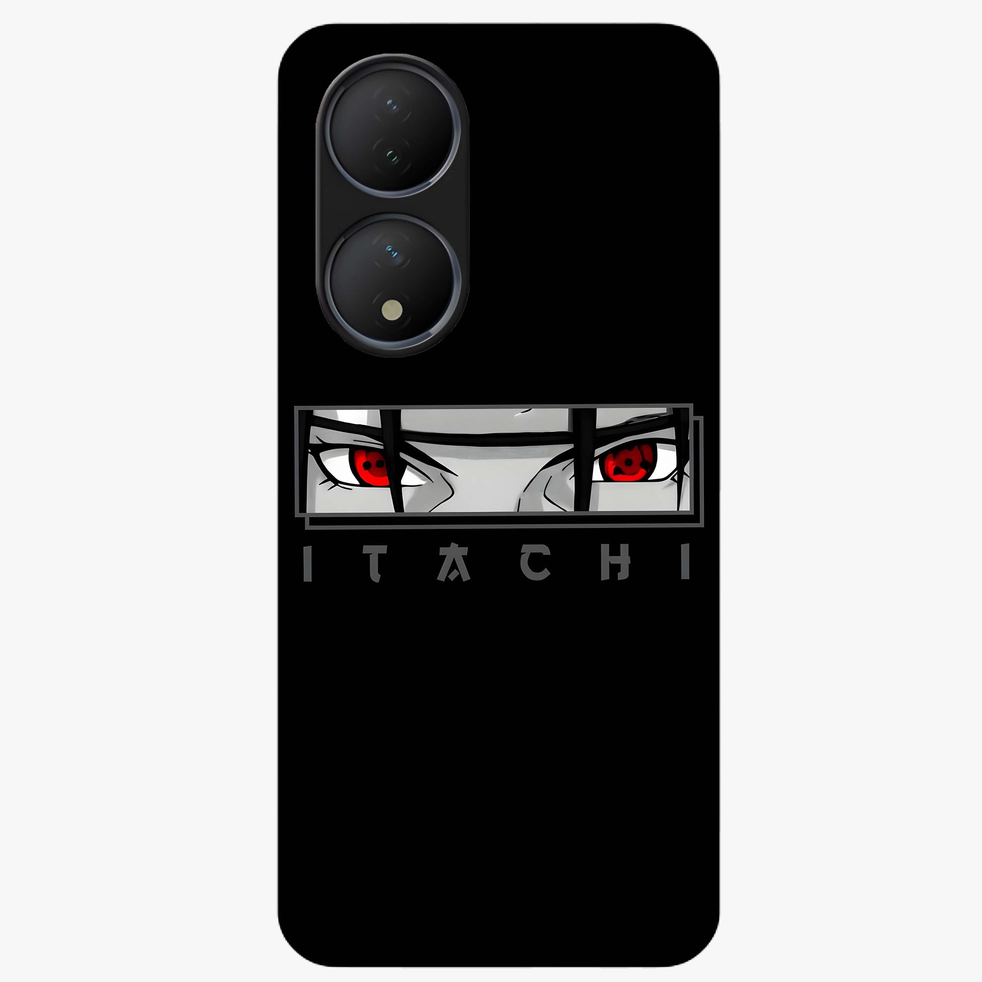 Scarlet Gaze Dominance Glass Case showing flat back view with striking red themed artwork and glossy glass finish.