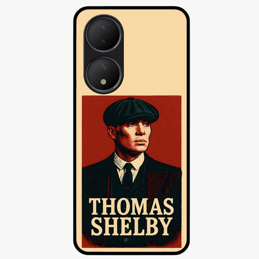 Vintage Mafia Authority Glass Case showing flat back view with bold vintage mafia inspired artwork and glossy glass finish.