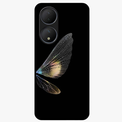 Whispers Of Wings Glass Case showing flat back view with graceful wing inspired artwork and glossy glass finish.